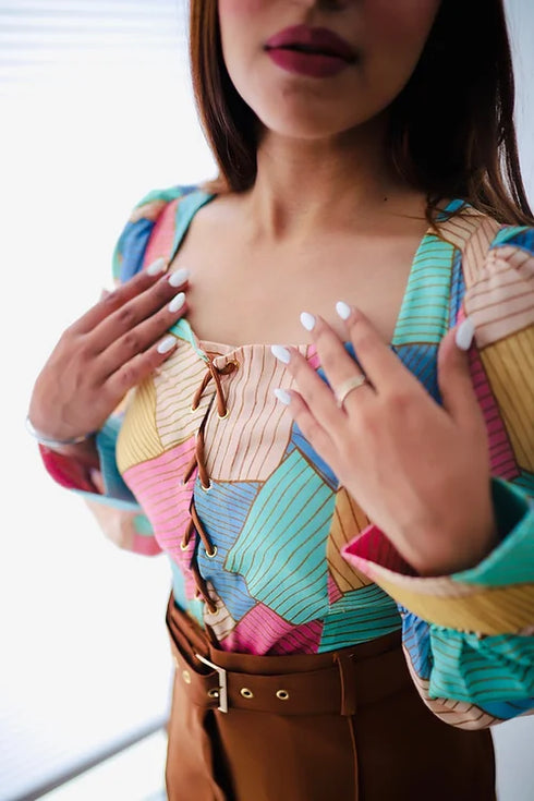 Stella Abstract Print Coord Set With Formal Trousers